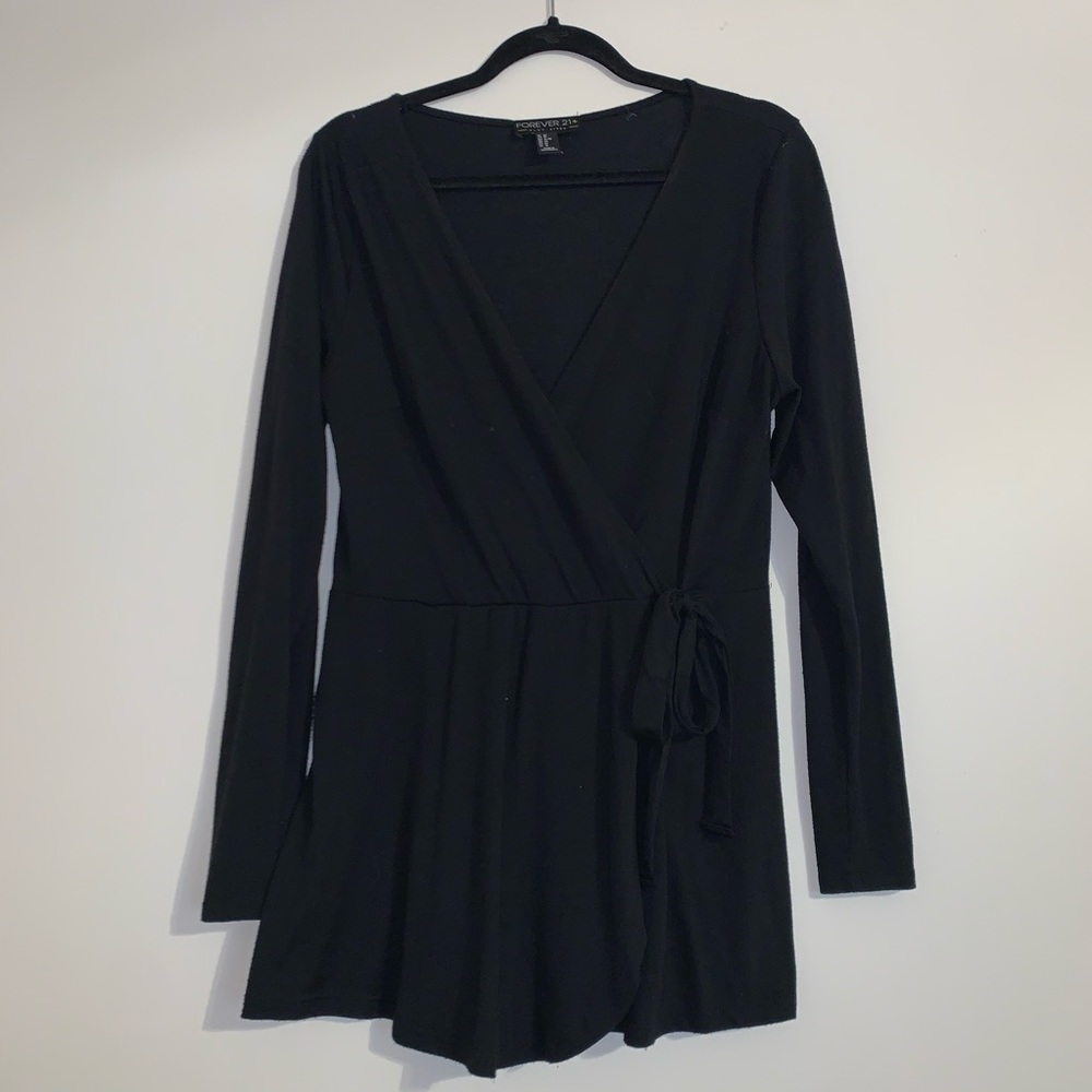 Black Wrap Longsleeve Shirt